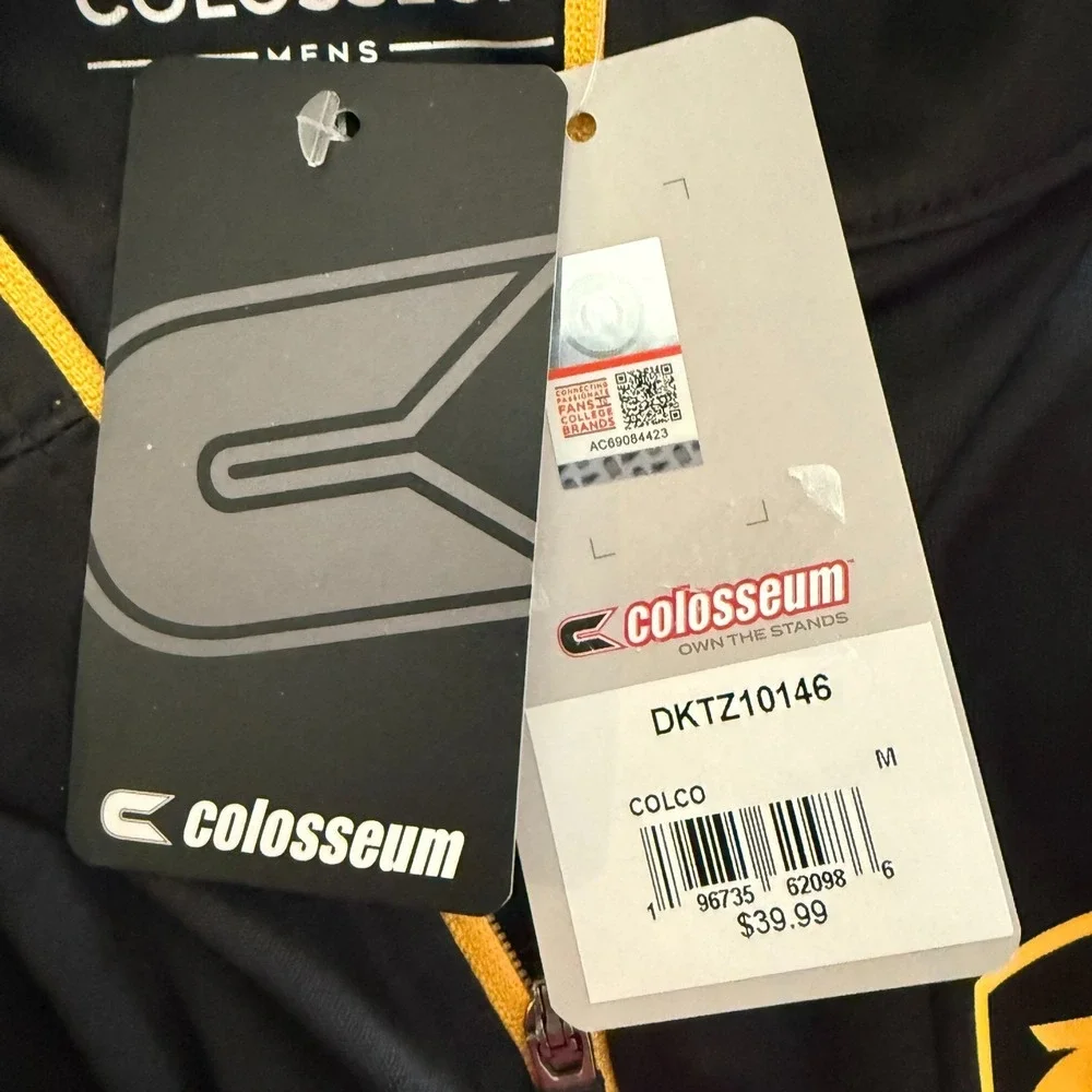 NEW Colorado College Colosseum Athletics 1/4 Zip Sweater Mens Medium Black NWT